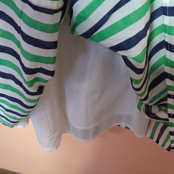 J. Crew Factory Green and White Sleeveless Sundress - Picture 7 of 12